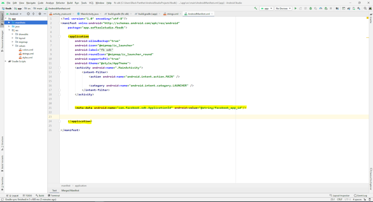 第 3 步：集成 Facebook SDK到应用/步骤6